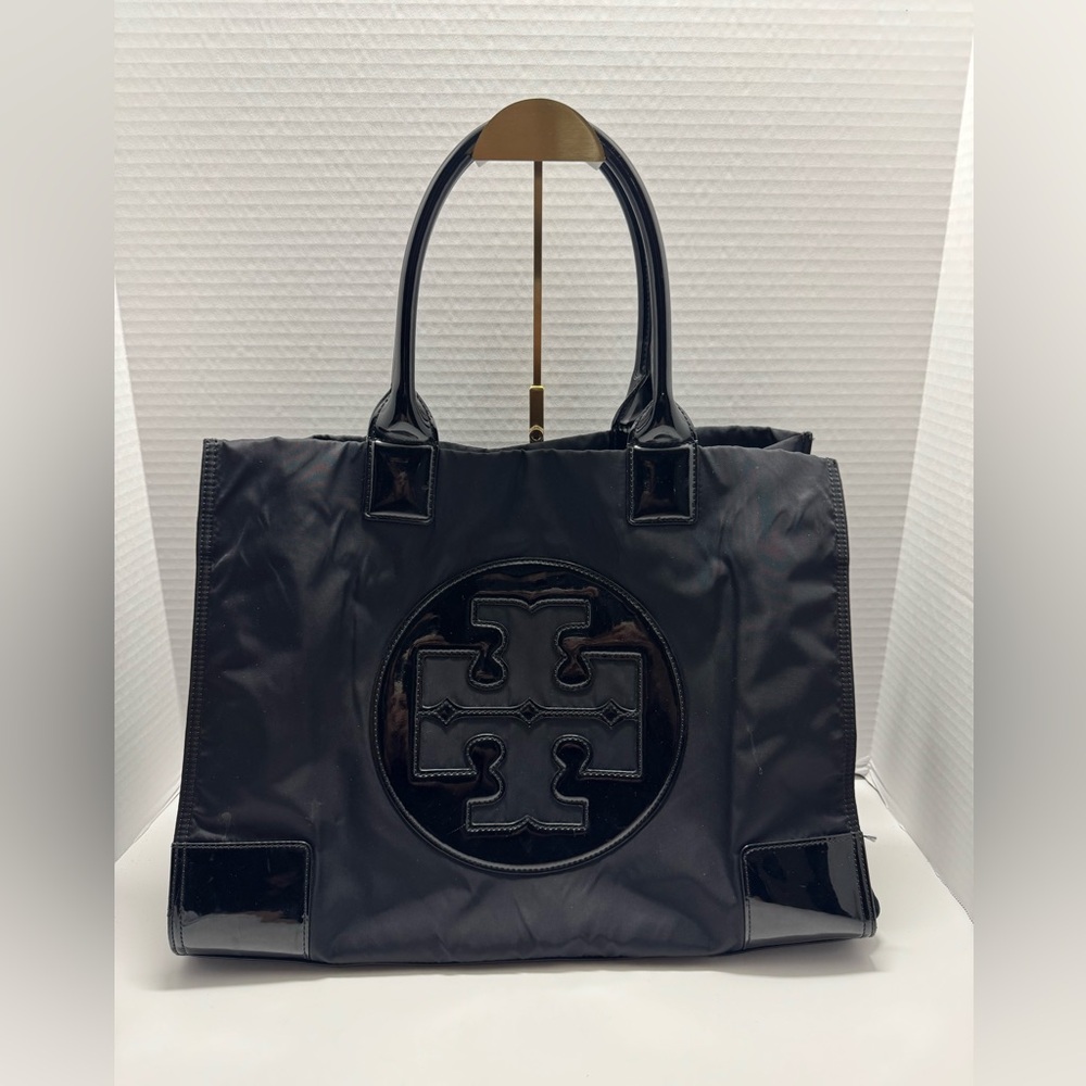 TORY BURCH Black Ella Nylon Tote Bag